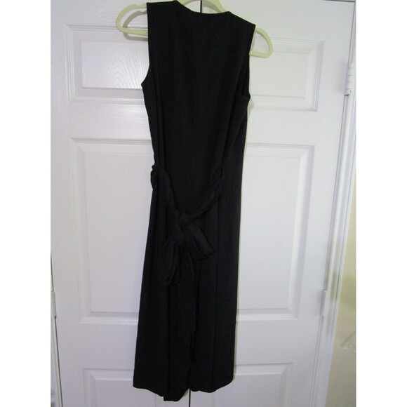 Dana Buchman Womens Wrap Dress Size 4 Black Sleeveless Tie Back - Picture 7 of 12